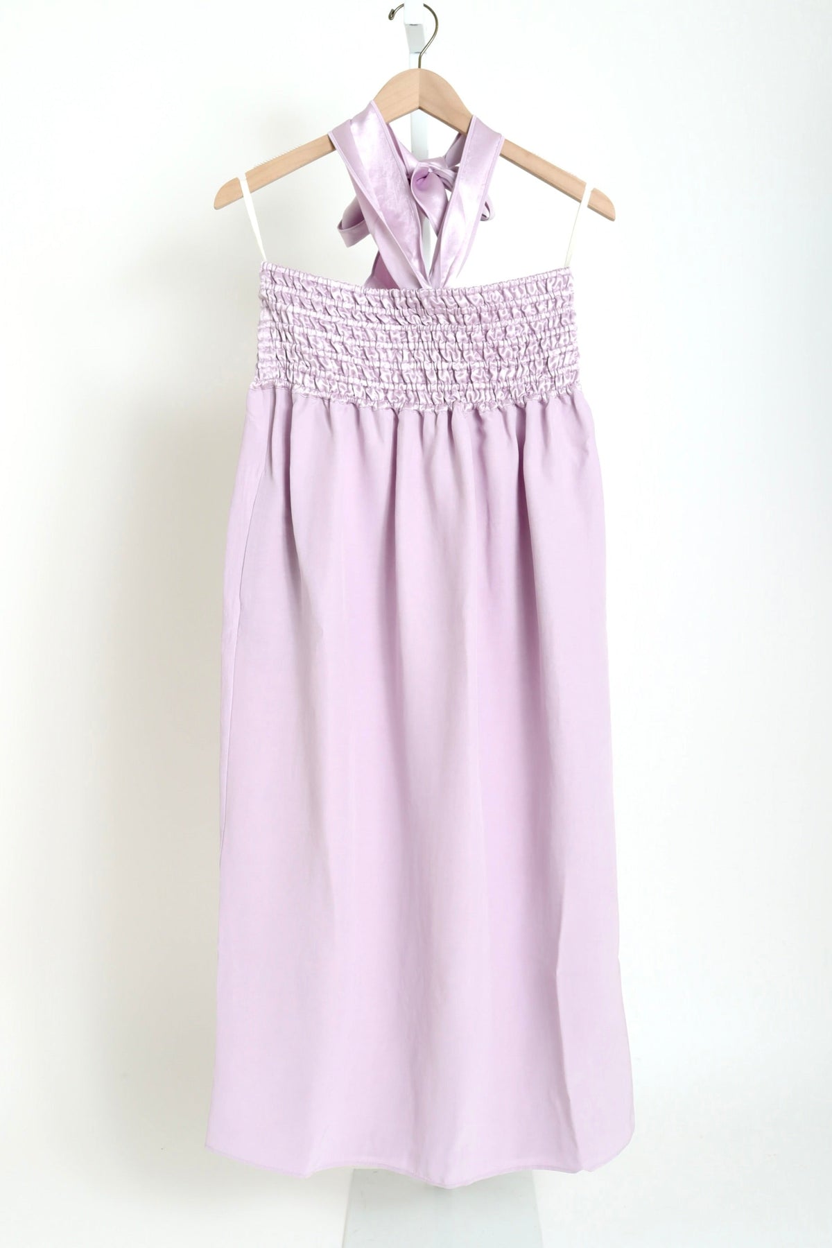 Empire Halter Dress - Powder Pink