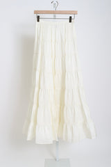 14865_My Skirt - Habotai Silk Flounced Skirt - Butter