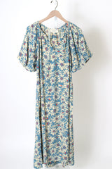 The Fairground Dress - Blue Scattered Bloom