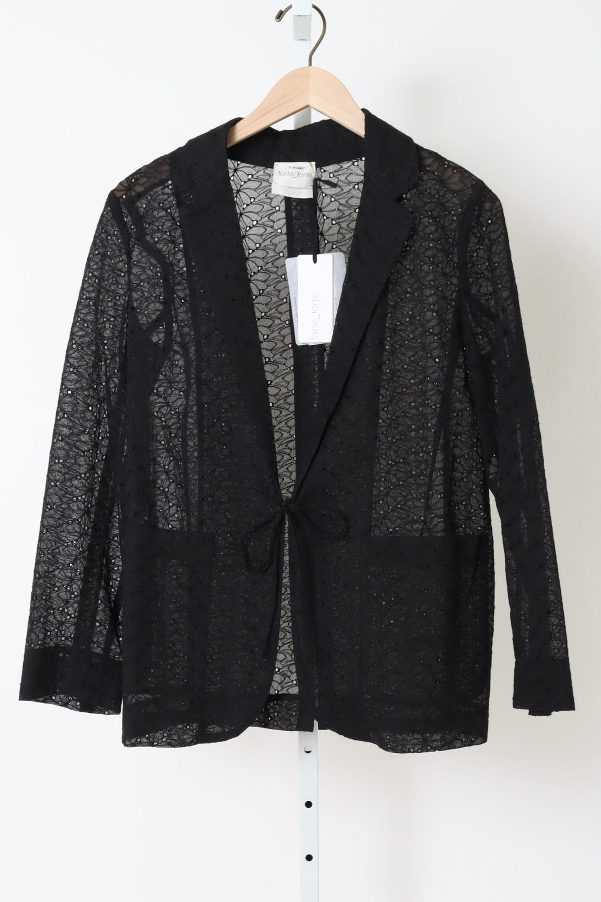 14877_My Jacket - Muslin jacket with “broderie anglaise” embroidery - Noir