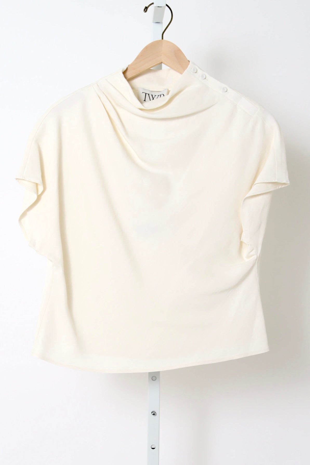 Mock Neck Tee - Bone