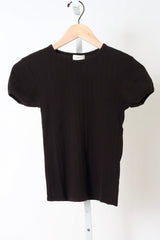 The Pointelle Baby Tee - Espresso