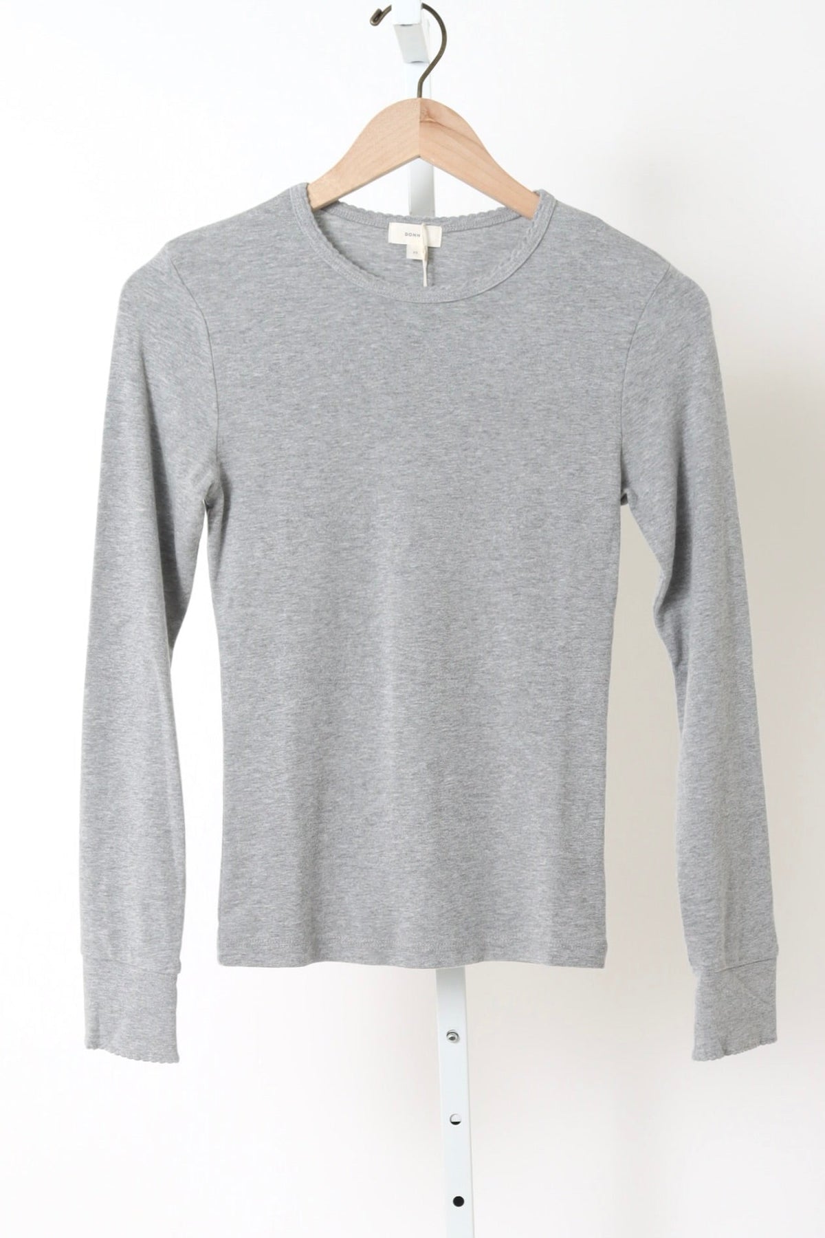 The Pointelle Long Sleeve - Heather Grey