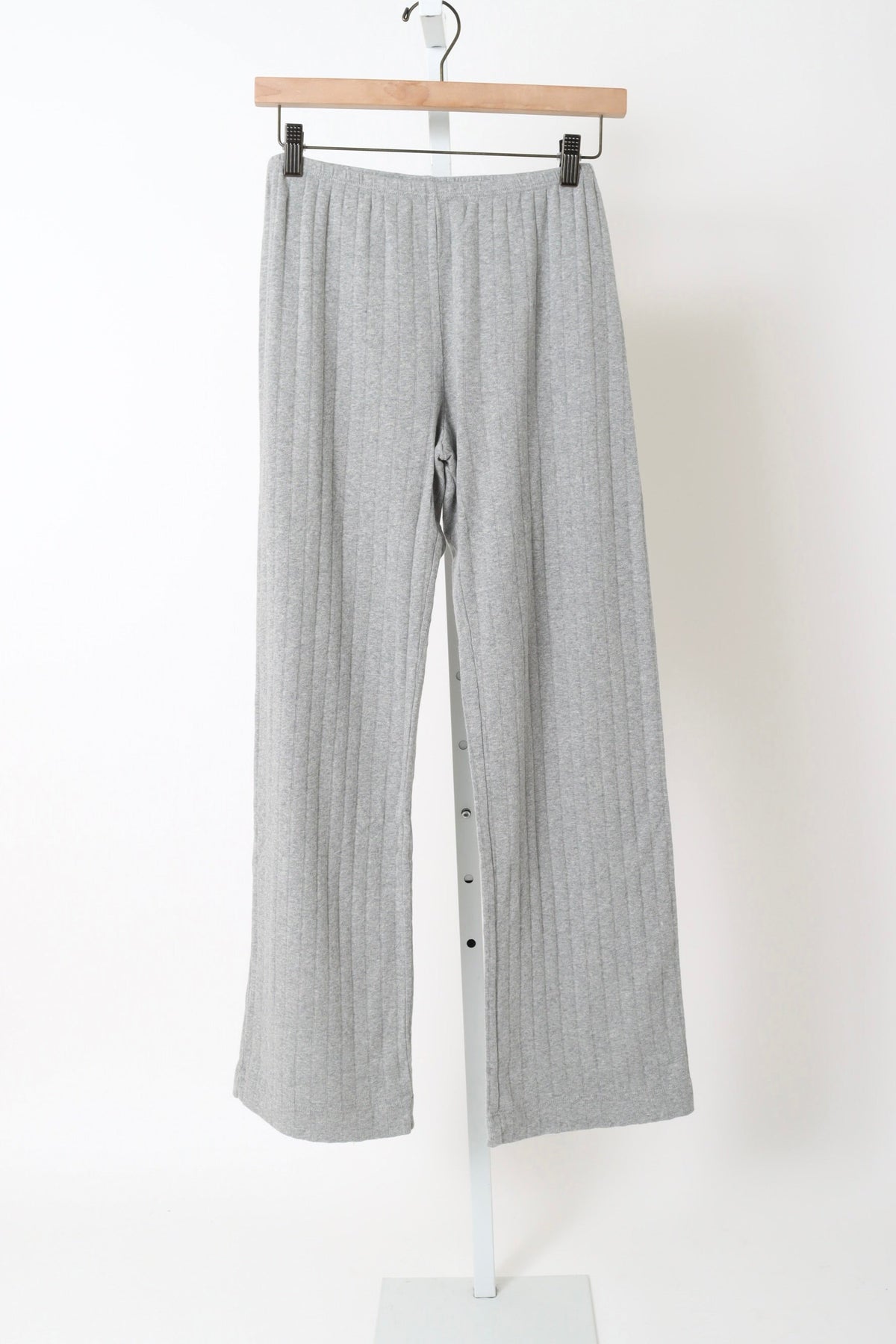 The Pointelle Simple Crop Pant - Heather Grey