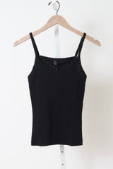 Pointelle Tank - Black