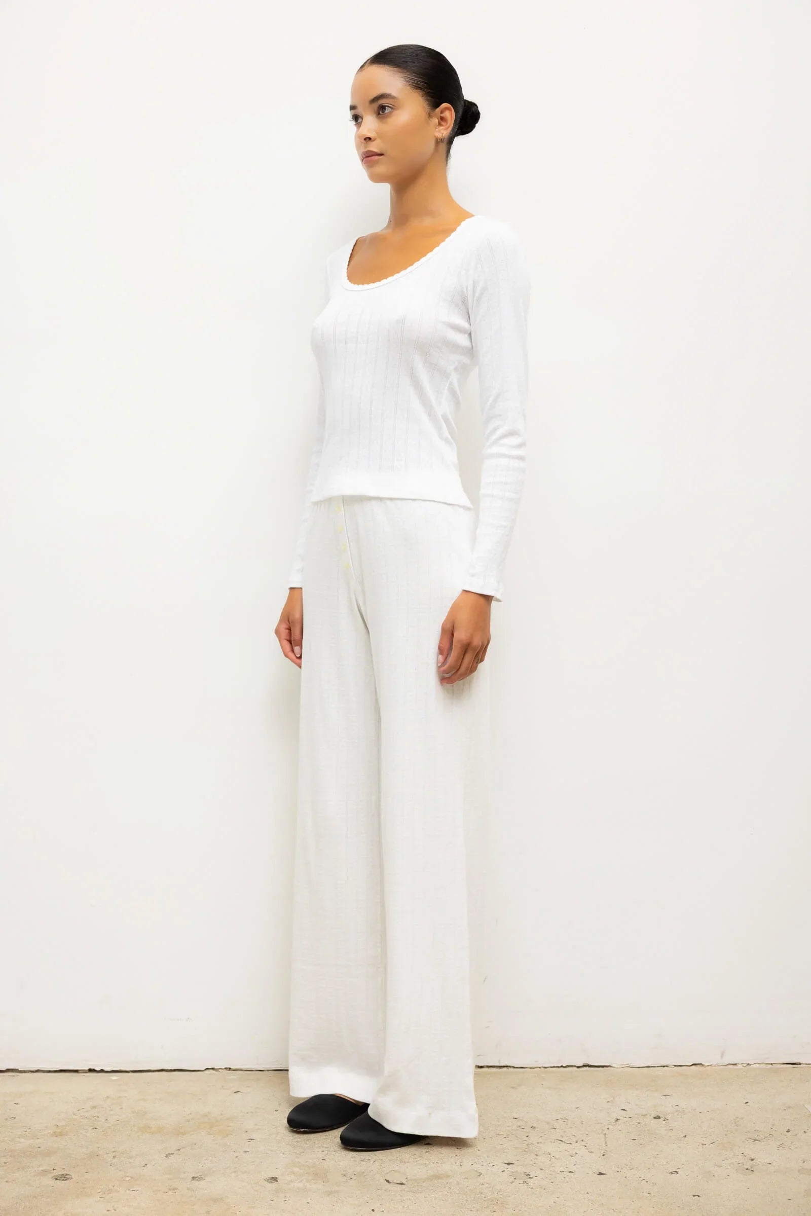Pointelle Boxer Pant - White