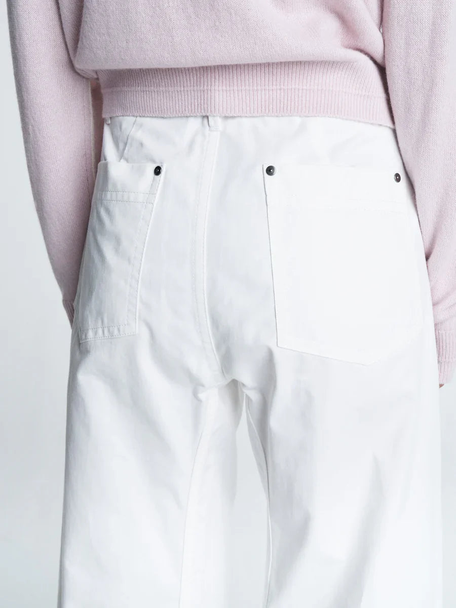 Bow Leg Crop - White