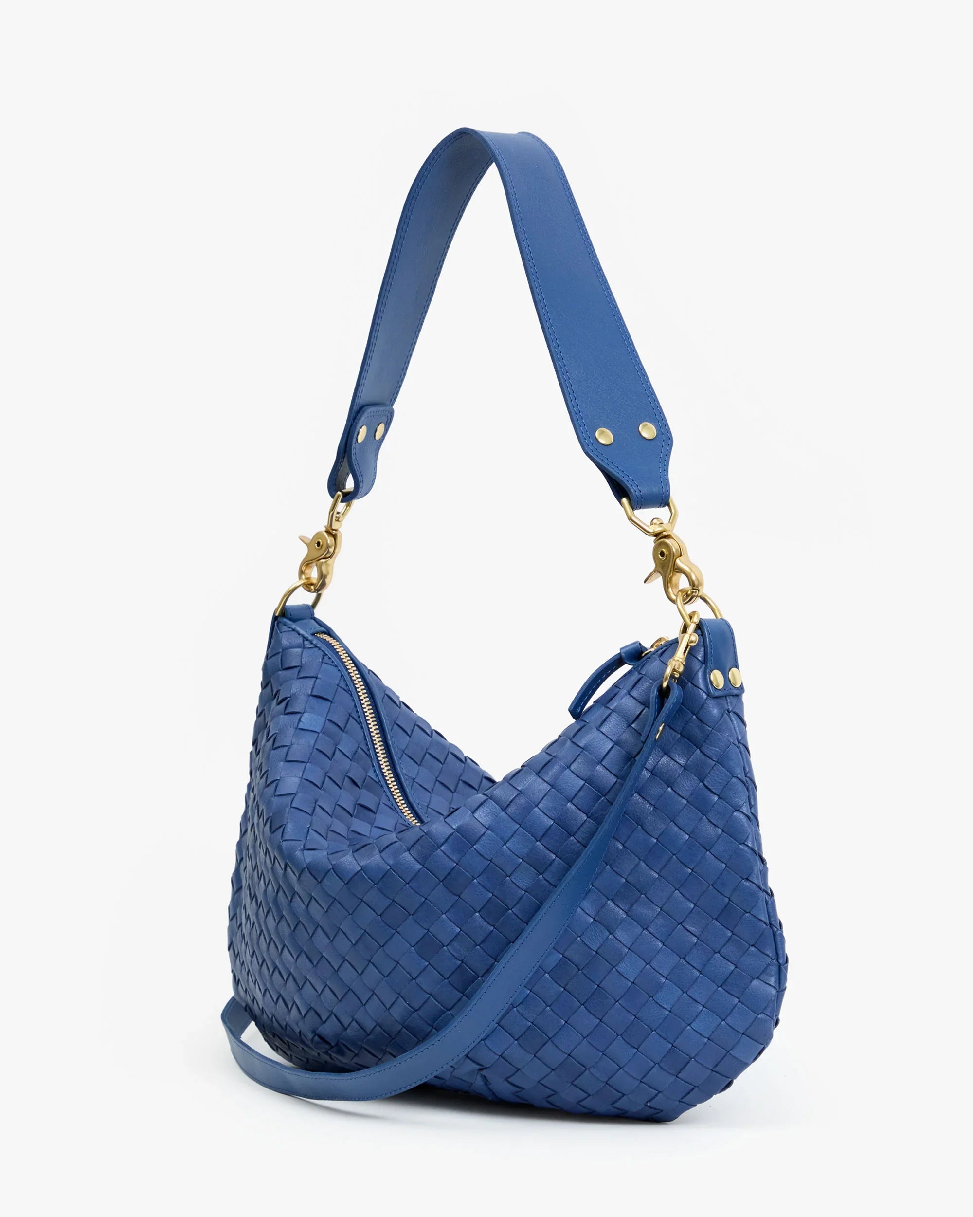 Moyen Messenger - French Blue Diagonal Woven