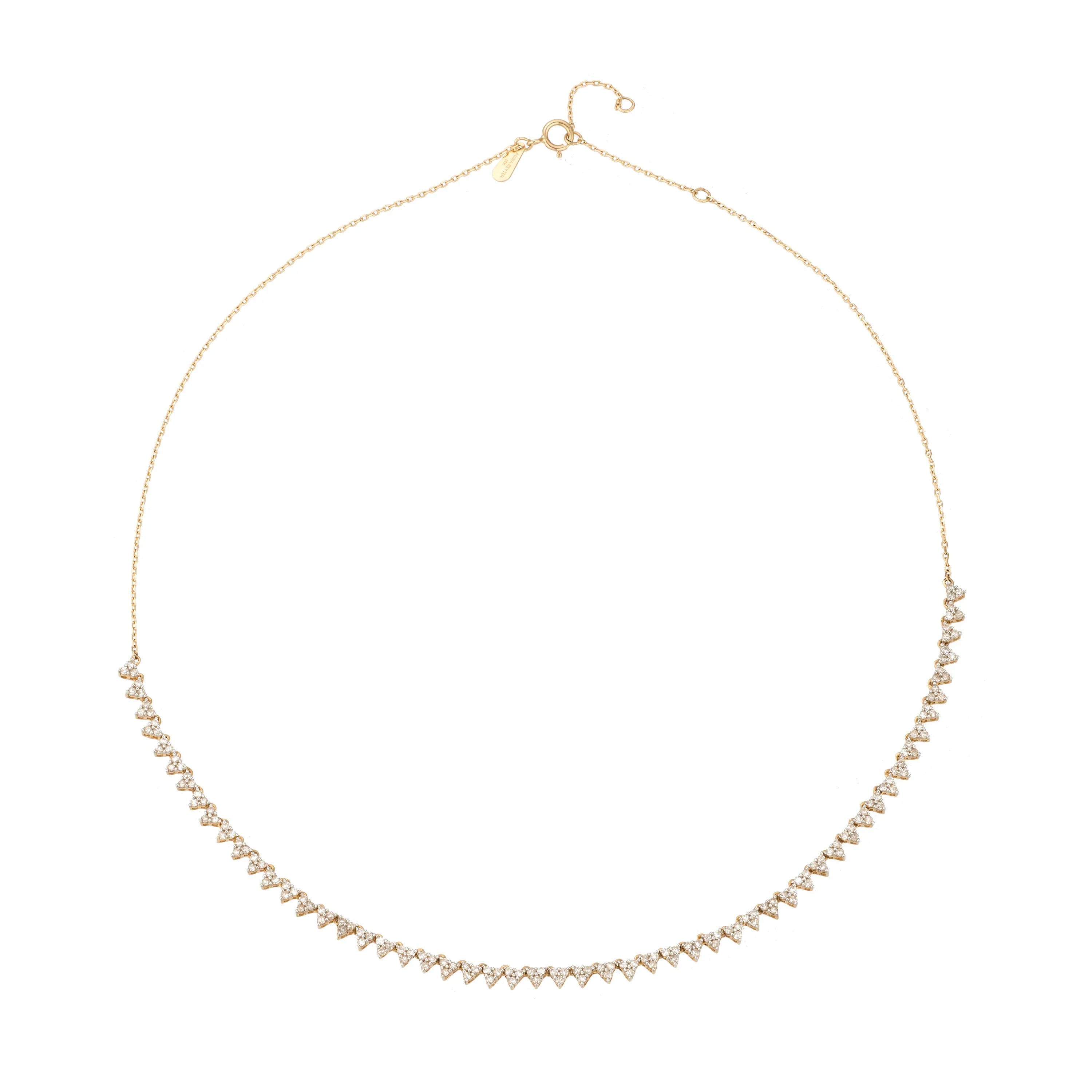 Diamond Cluster Half Riviera - 14K Yellow Gold (By Special Order)