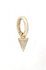Large Pave Spike Hinged Charm  - 14K Yellow Gold