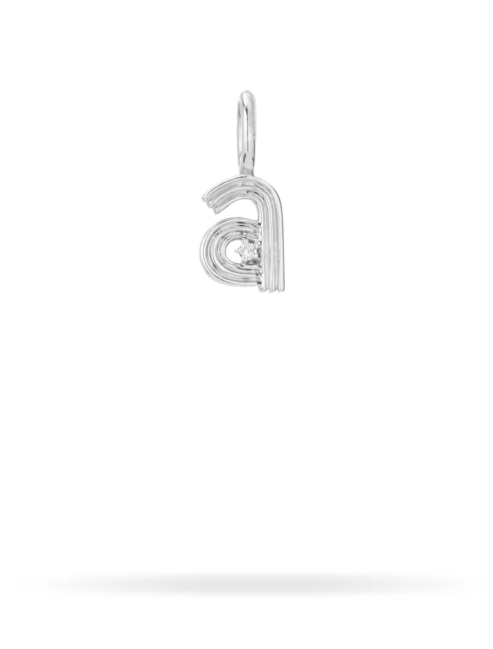 Groovy Diamond Initial Mini Bead Charm - 14K Gold  (By Special Order)