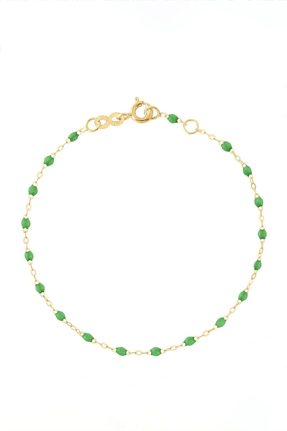 6.7" Classic Gigi Bracelet - Green + Yellow Gold