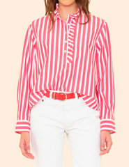 Annette Top - Scarlet Stripe