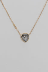 Grey Diamond Rosecut & Three Diamonds Necklace
