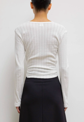 Pointelle Slim Fit Long Sleeve - White
