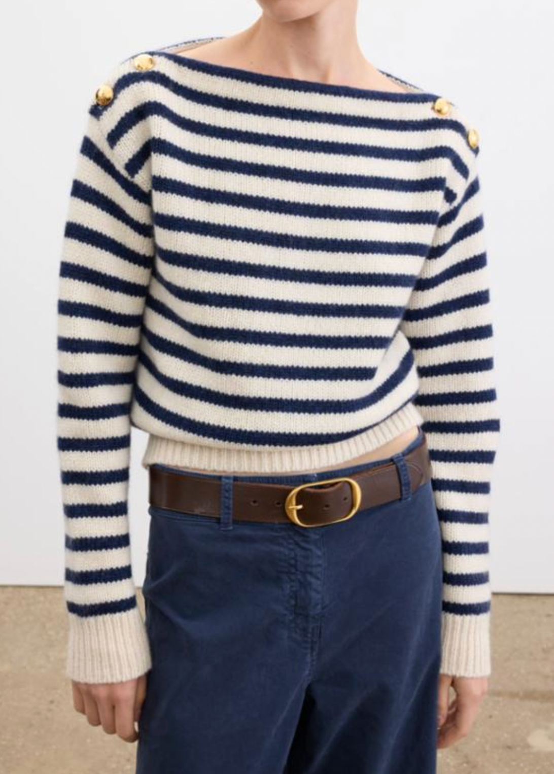 Tandy Sweater - Ivory/Marine Stripe