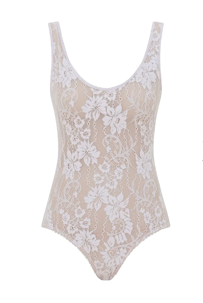 Lace Scoop Bodysuit - Lilac