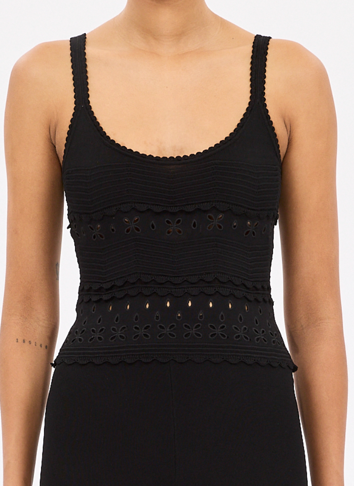 Esme Eyelet Knit Camisole - Noir