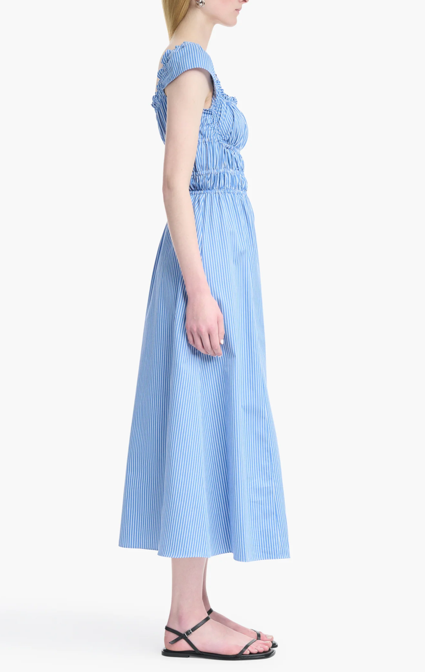 Lily Dress - Azure Stripe