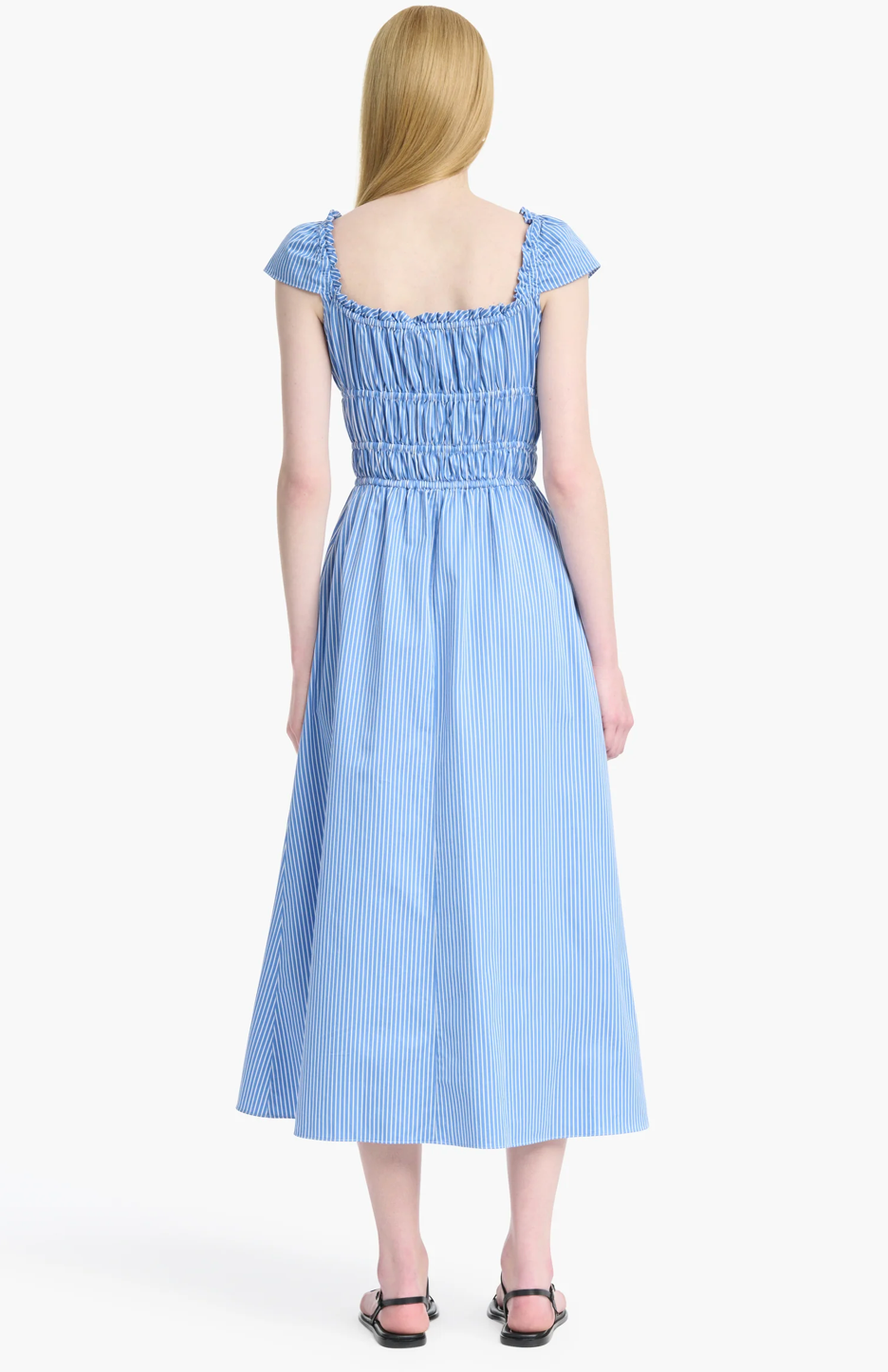 Lily Dress - Azure Stripe