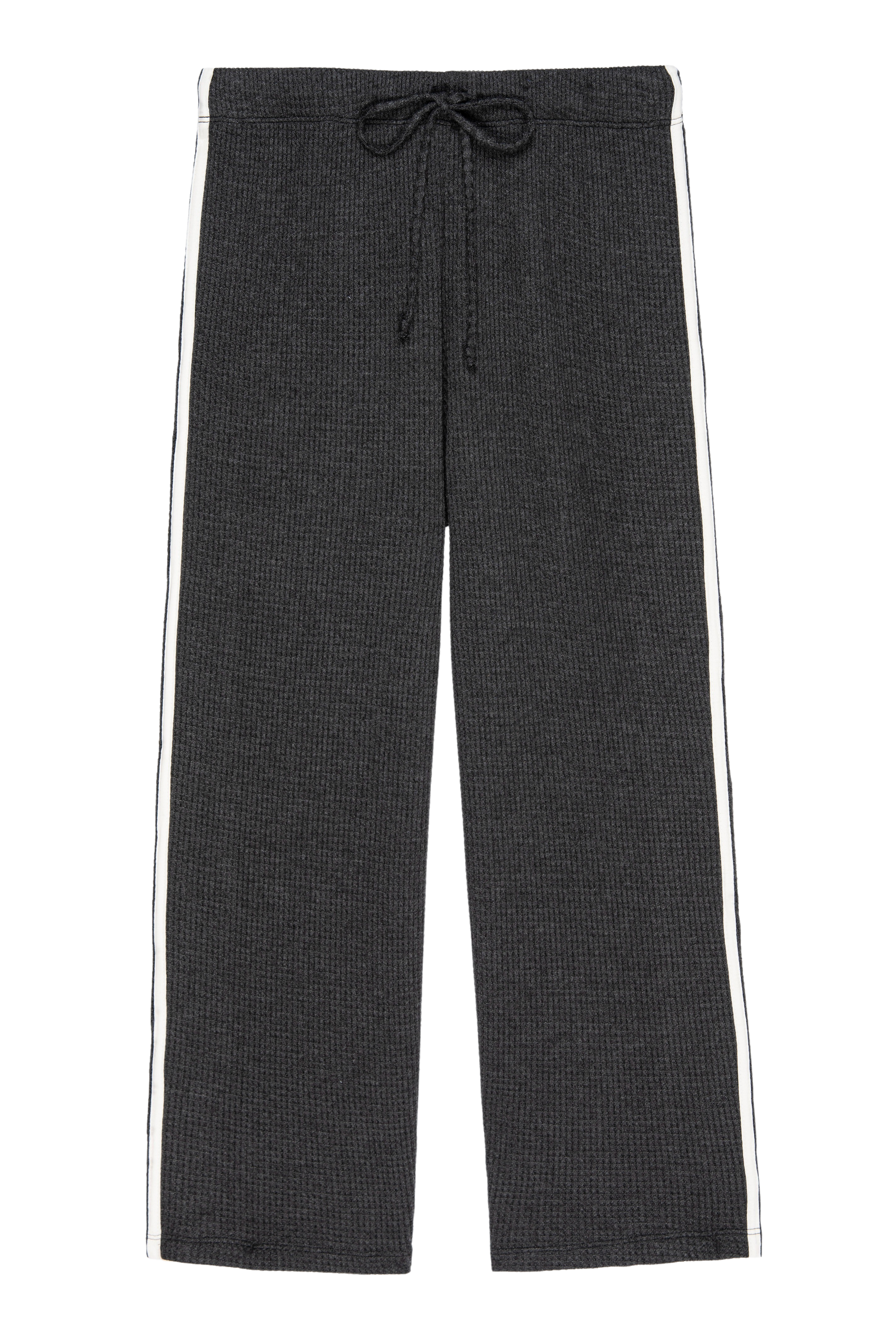 The Thermal Crop Stripe Pant - Charcoal