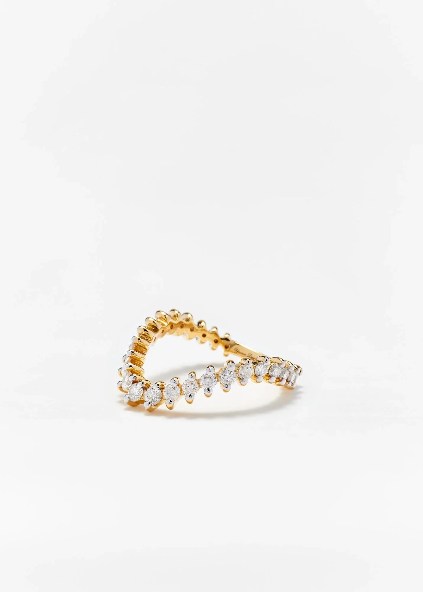 Alliance Vague Diamants - Or Jaune - Size 4-1/2