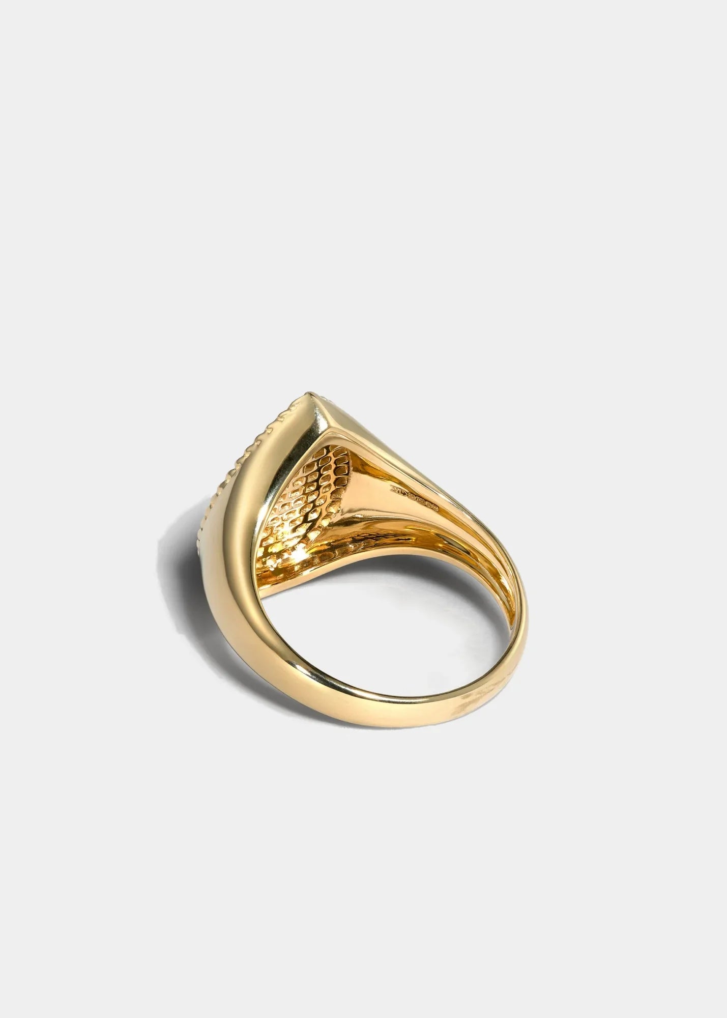 Chevalière Poire Diamants - Or Jaune - Size 4-1/2
