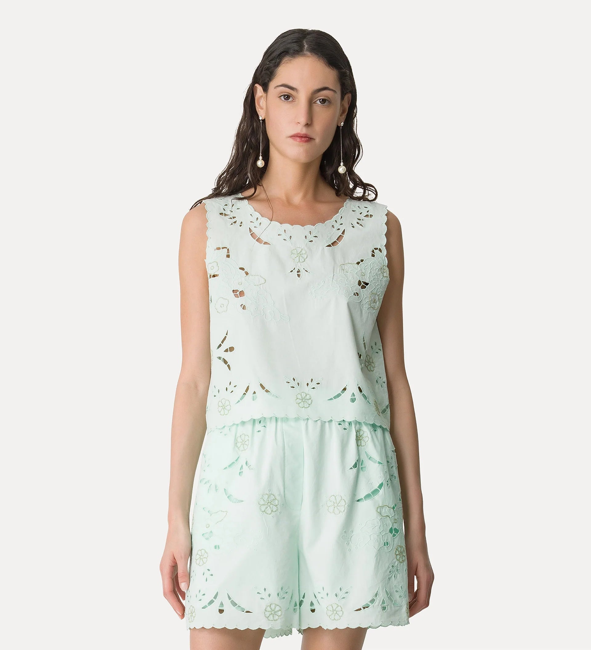 14846_My Top - Poplin Top with “Lace and Glass” Embroidery - Plume