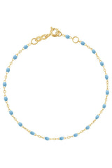 6.7" Classic Gigi Bracelet - Turquoise + Yellow Gold