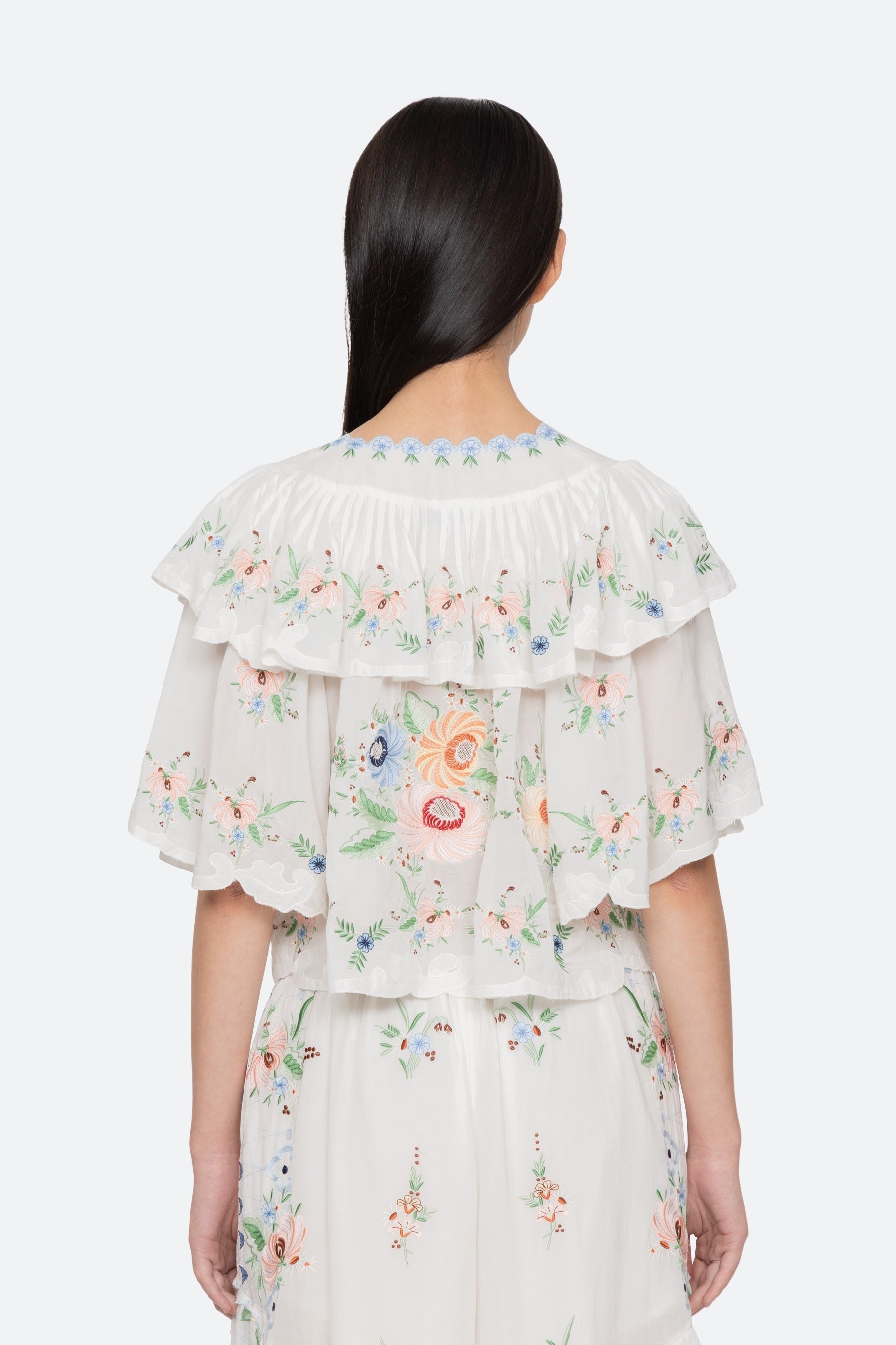 Serafina Embroidery Top - Cream