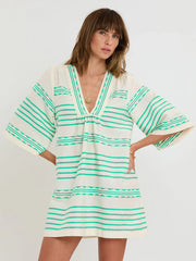 Belkis V-Neck - Chereka Green
