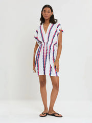 Alem Plunge Neck Dress - Kibebi Marine