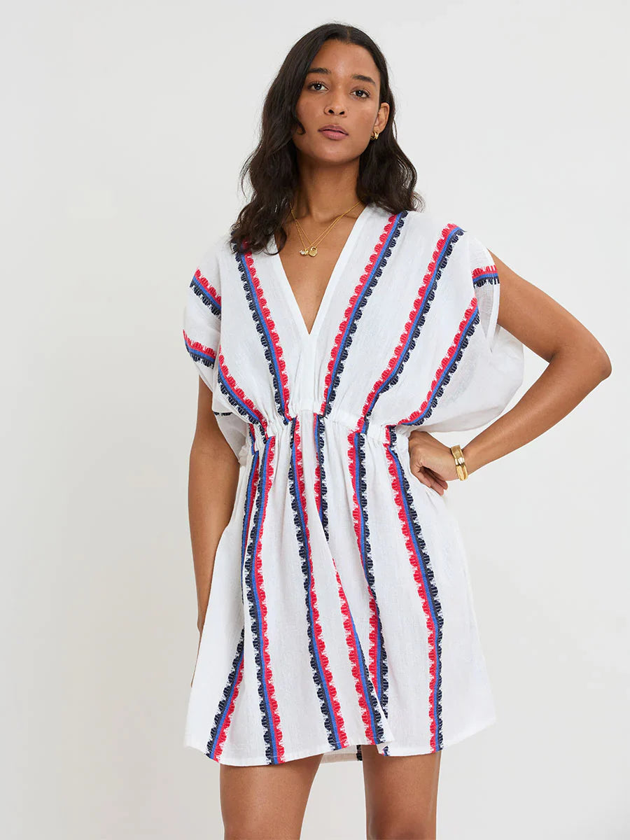 Alem Plunge Neck Dress - Kibebi Marine
