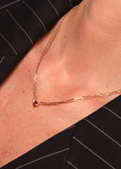 Maxi Collier Solitaire Coeur - Rose Or Jaune