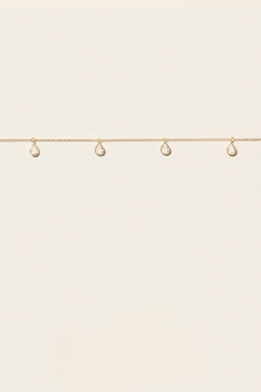 Palerme White Sapphire Necklace - 9K Gold