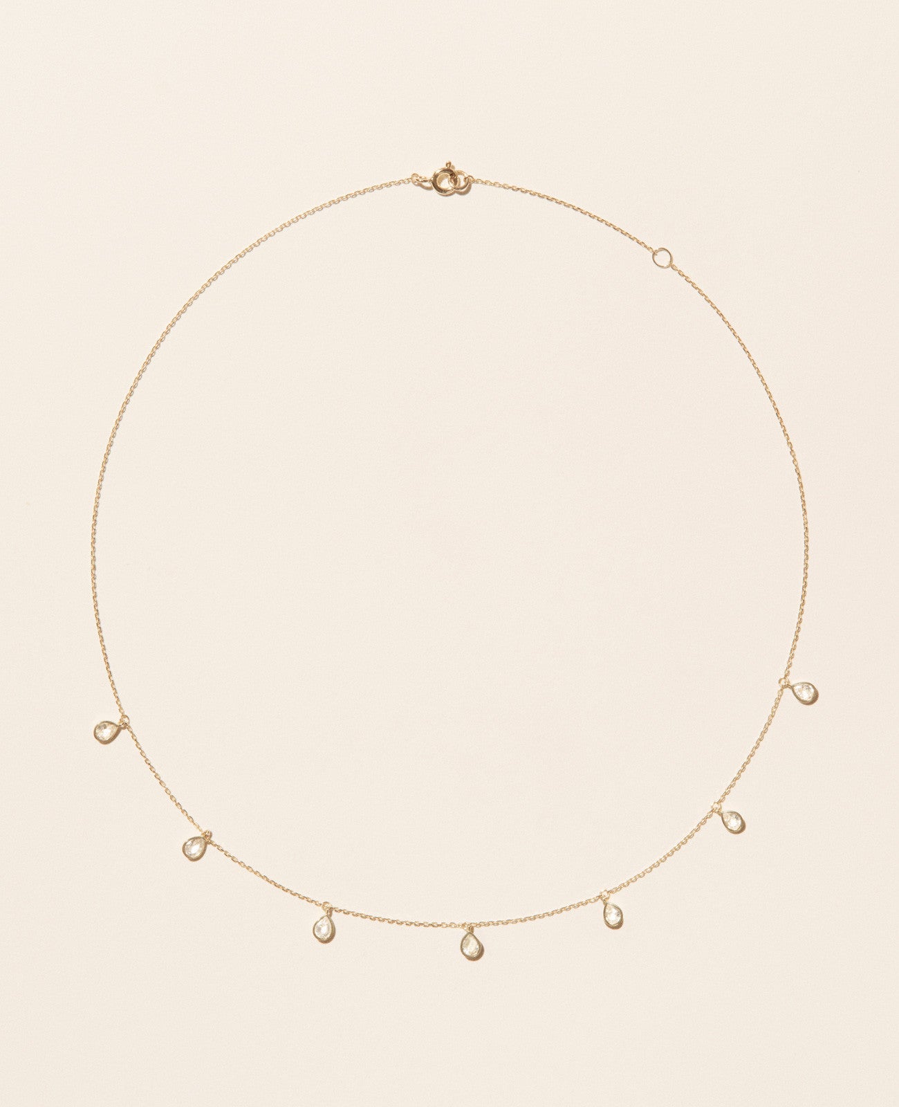 Palerme White Sapphire Necklace - 9K Gold