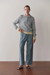 The Pop Stripe Drawstring Pant - Sage