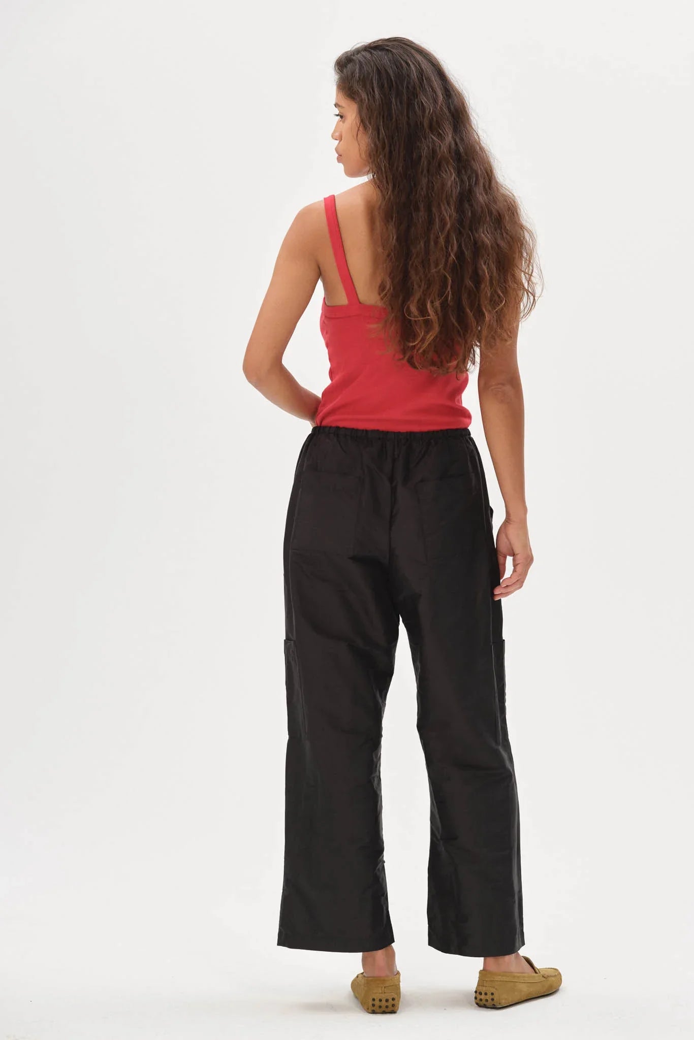 The Taffeta Drawstring Cargo Pant - Jet